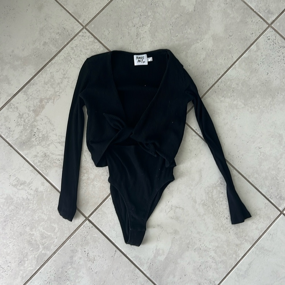 Black tie up bodysuit. Princess Polly size 4